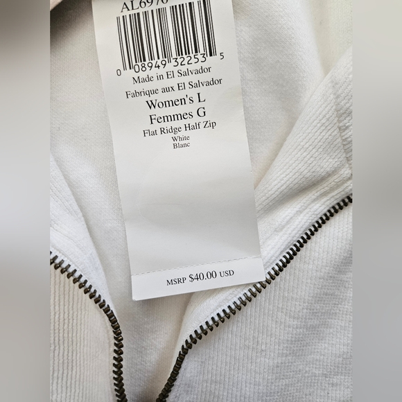 NWT - Cotton Columbia Sportswear Oversize White Half Zip Sweatshirt - L - Picture 9 of 9